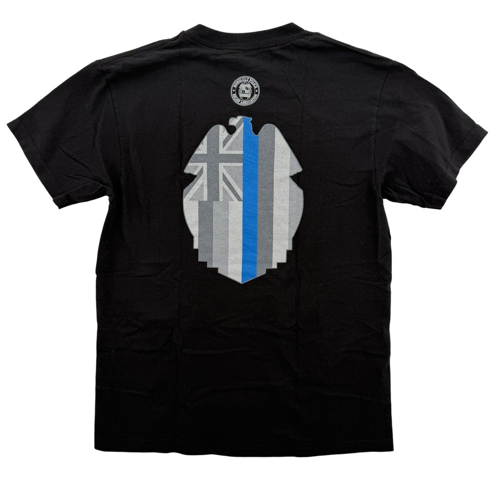 Hawaii Police Shirt Mens Medium Black Thin‎ Blue Line Flag Badge Graphic Tee HPD